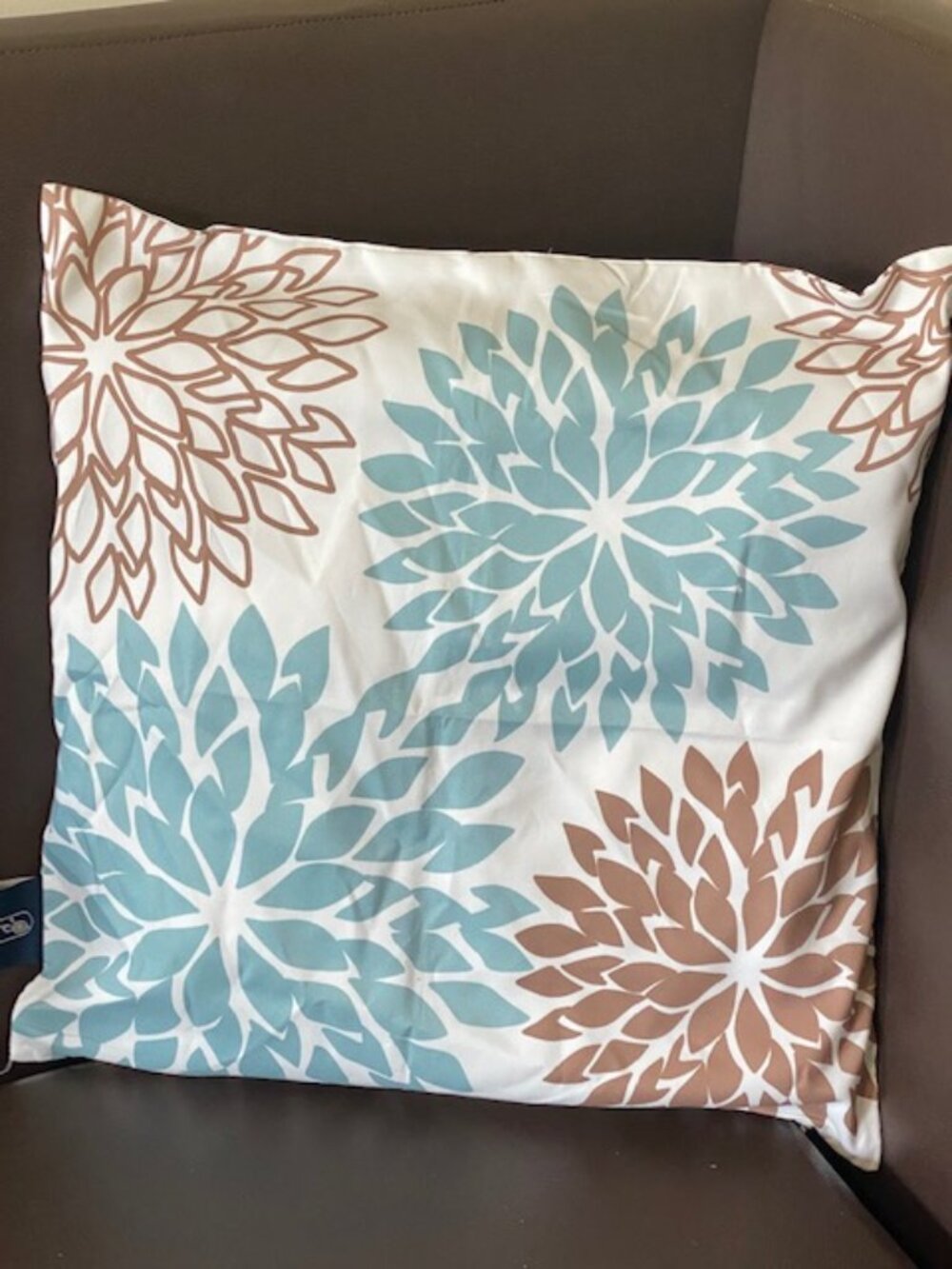 Phantoscope Geometric Blue and Coffee Decorative Pillow Cover